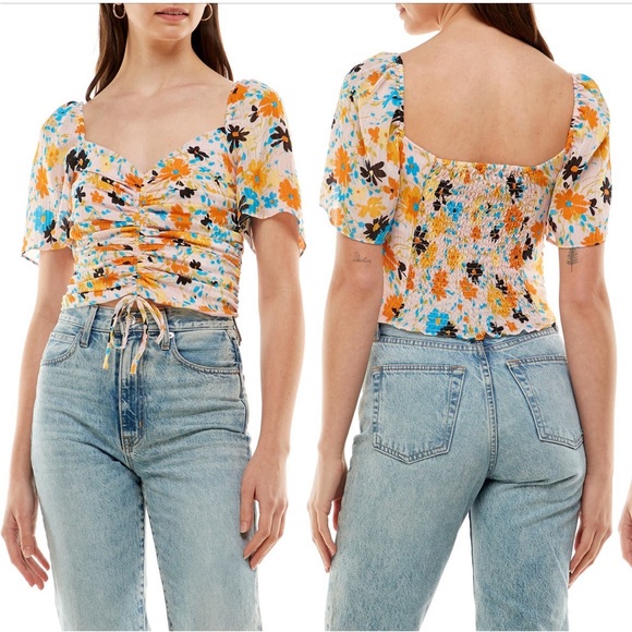 WAYF FLORAL CROP TOP - Picture 1 of 1